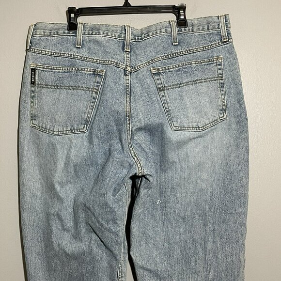 Vintage 90s Cinch Up Straight Jeans Men Size 40x34 Classic Retro Outdoor Washed - Picture 10 of 10